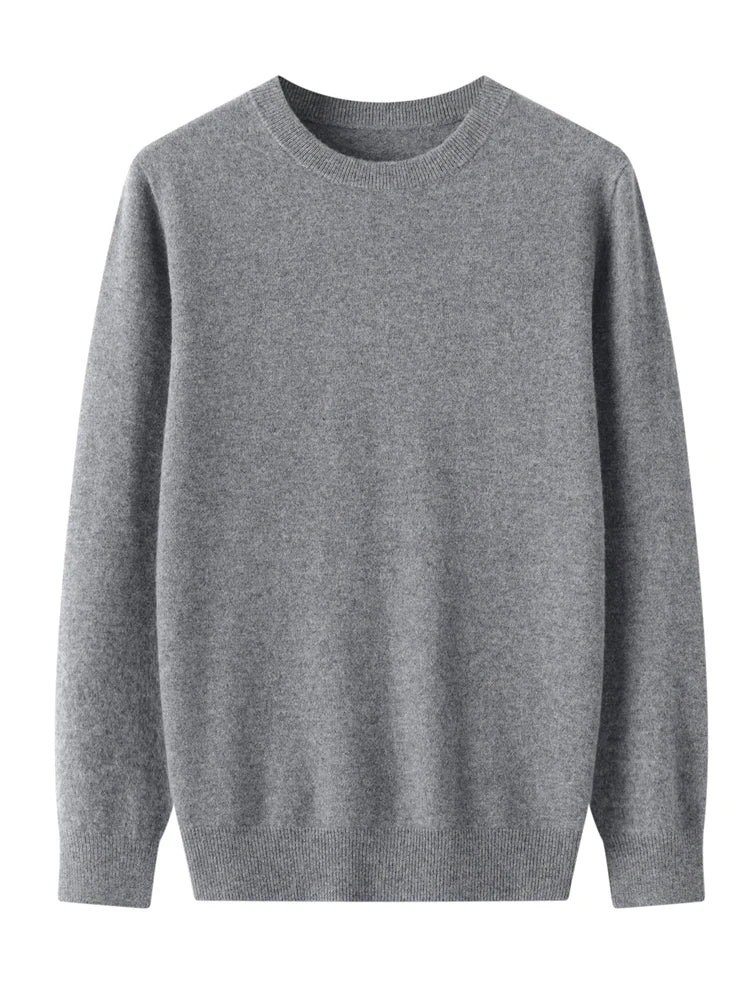 Autumn Winter 100% Merino Wool Sweater Men Cashmere  Pullover O-neck Long-sleeve