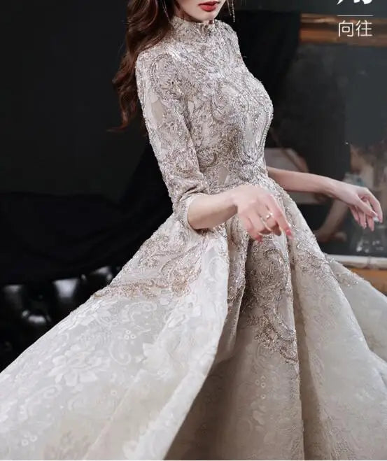 Homecoming Dresses:Prom Dresses Half Sleeves Lace Beaded Elegant Formal