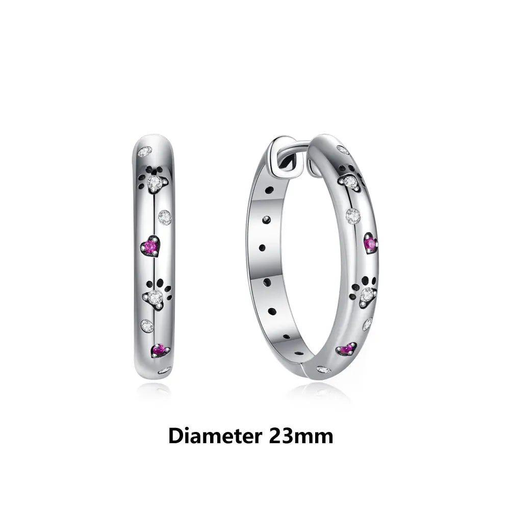 Original 925 Sterling Silver Earrings 2025 Stud Hoop Crystal Earings For Women Rose Gold Crown Heart Infinity Bee Earing Jewelry
