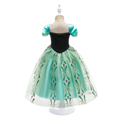 Green Anna Dress Summer Birthday Party Costume Child Princess Party Gown Kids