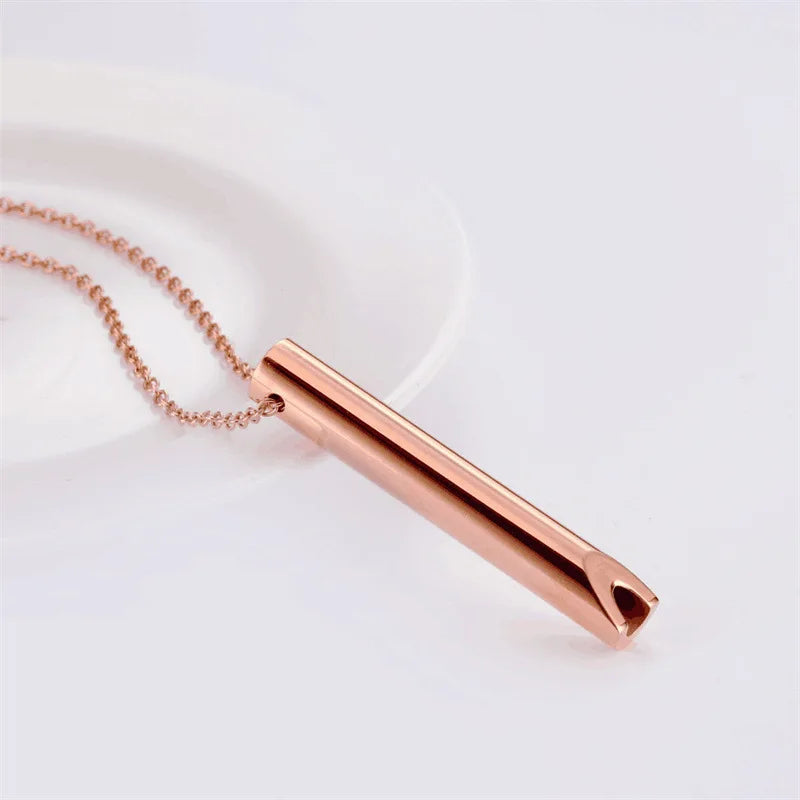 Stainless Steel Anxiety Breathing Necklace For Women Stress Relief Meditation Necklaces Yoga Ritual Female Jewelry Accessories