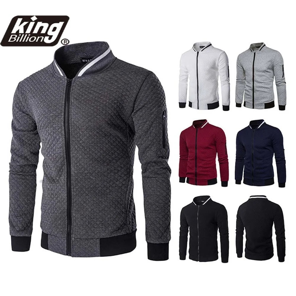 Plush Zip stand collar casual Jacket Men's Street Windbreaker Coat Men