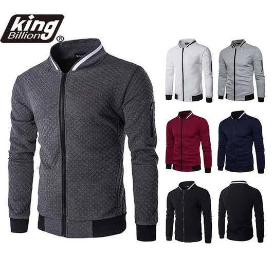 Plush Zip stand collar casual Jacket Men's Street Windbreaker Coat Men