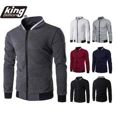 Plush Zip stand collar casual Jacket Men's Street Windbreaker Coat Men