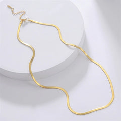 Skyrim Stainless Steel Snake Chain Necklace for Women Men Gold Color Herringbone