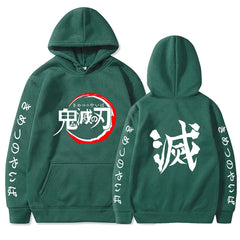 Demon Slayer Hoodies Men Fashion Letter Graphic Printed Sweatshirts Women