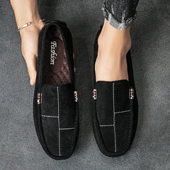 Casual Men Shoes Slip on Formal Loafers Moccasins Black Male