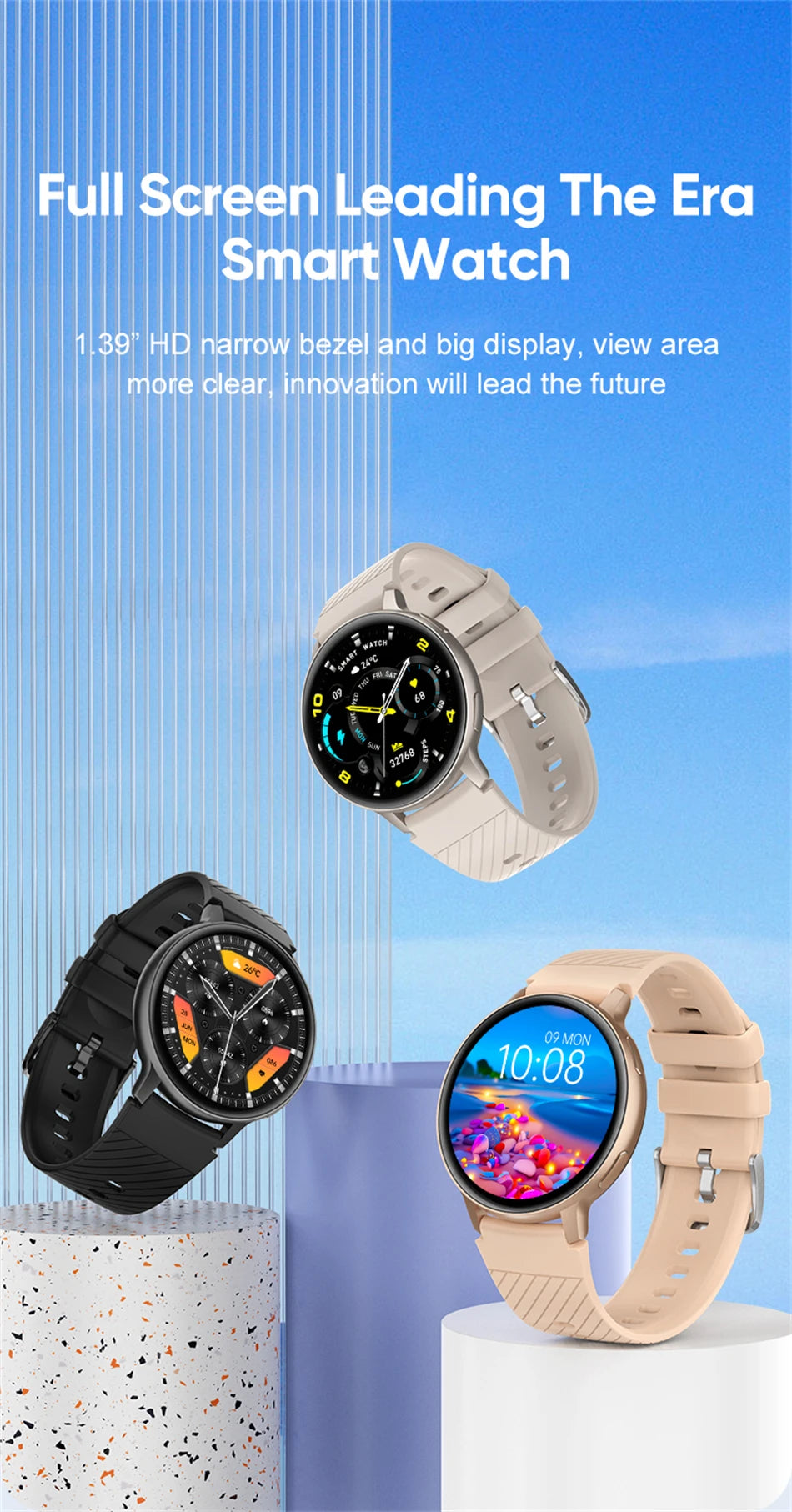 LIGE 2025 Smart Watch Women Bluetooth Call Custom Dials Watches Blood Oxygen Monitor Sport Men Smartwatch Ladies For Android IOS