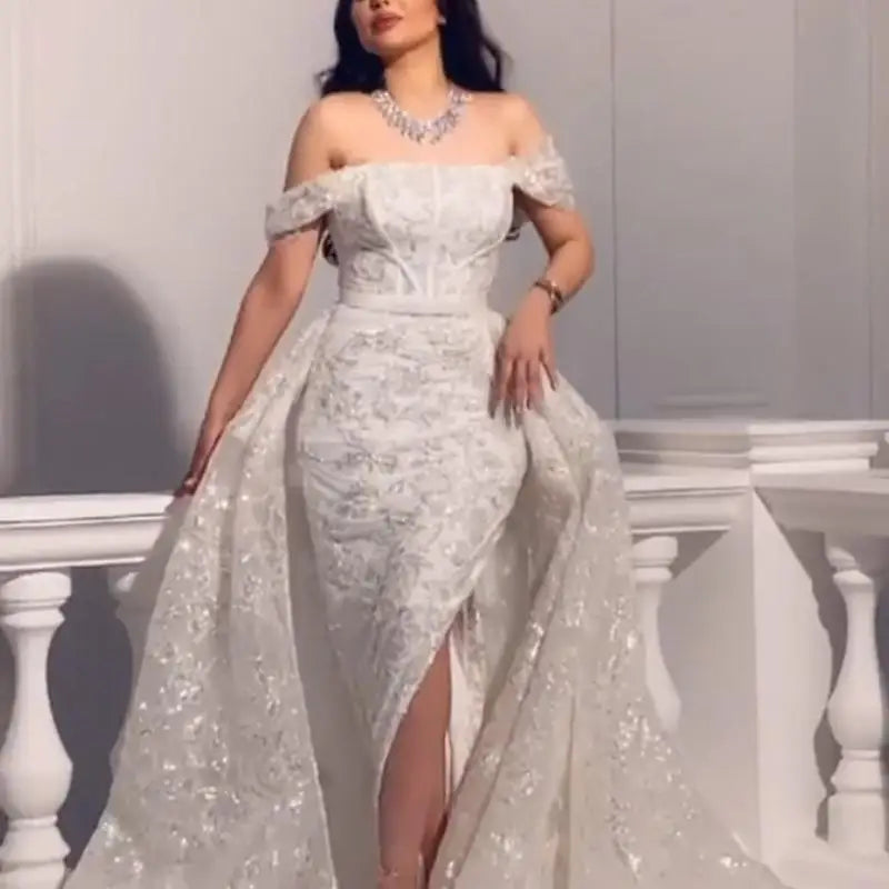 Evening wear Dresses: Strapless Mermaid Floor-Length Short Sleeved of Formal Evening