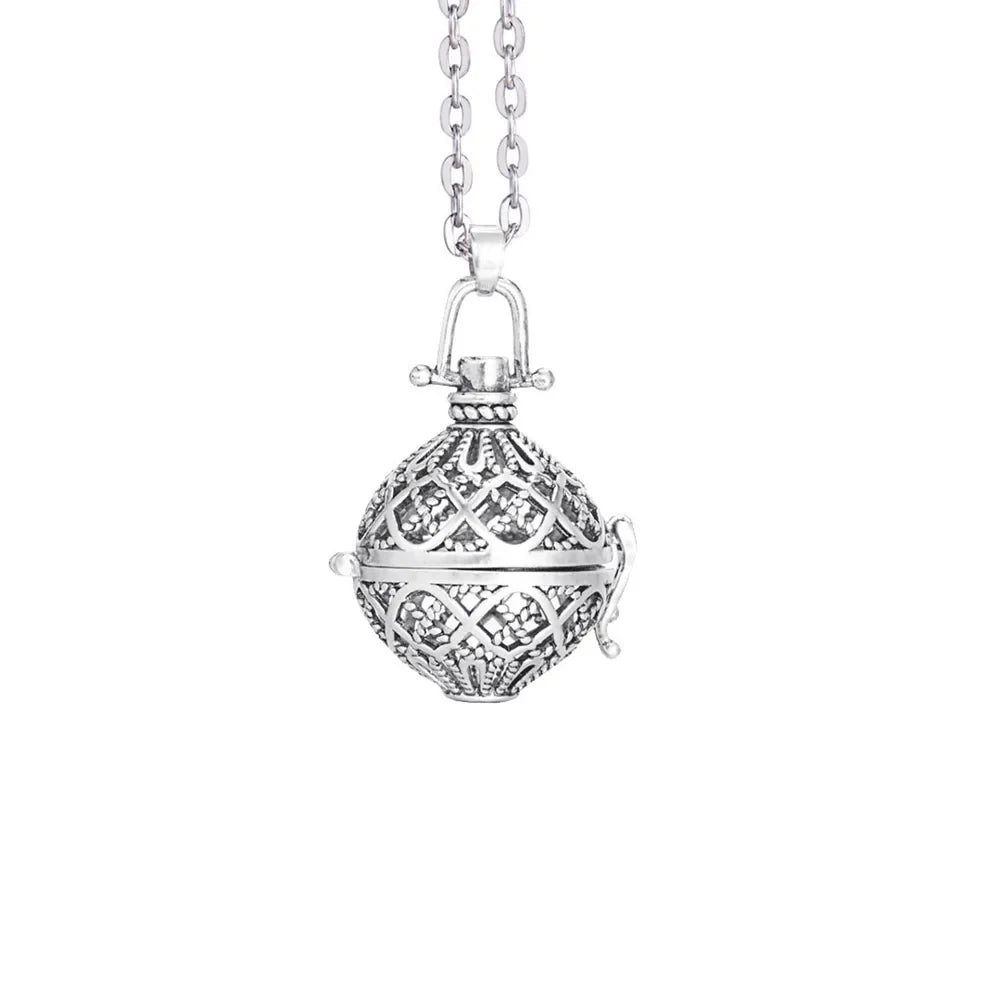 Music Chime Mexico Angel Ball Caller Locket Necklace Antique Vintage Pregnancy Essential Oil Diffuser Aromatherapy Necklace