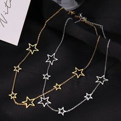 Stainless Steel Necklaces Exquisite Stars Choker High-end Sense Pendants Collar Kpop