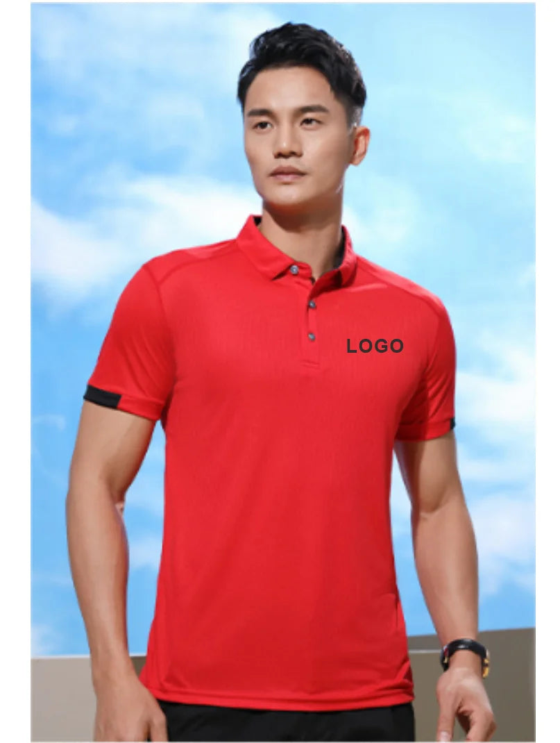 2023 Quick-drying Sports Polo Shirt Custom Design Company Brand Logo/Print Embroidery Breathable Lapel Short Sleeve Tops S-4XL