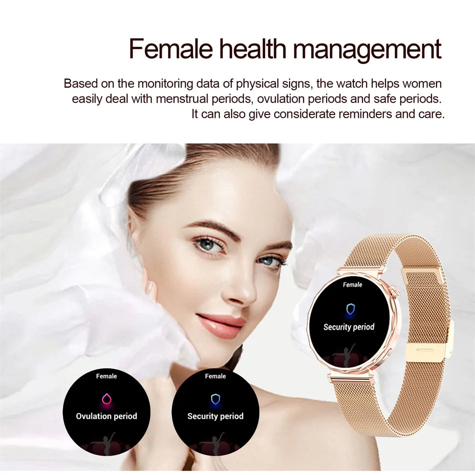 Fashion Women's Smart Watch AMOLED HD Screen Health Monitoring GPS Sports Track Watch Bluetooth Call Smartwatch Android IOS
