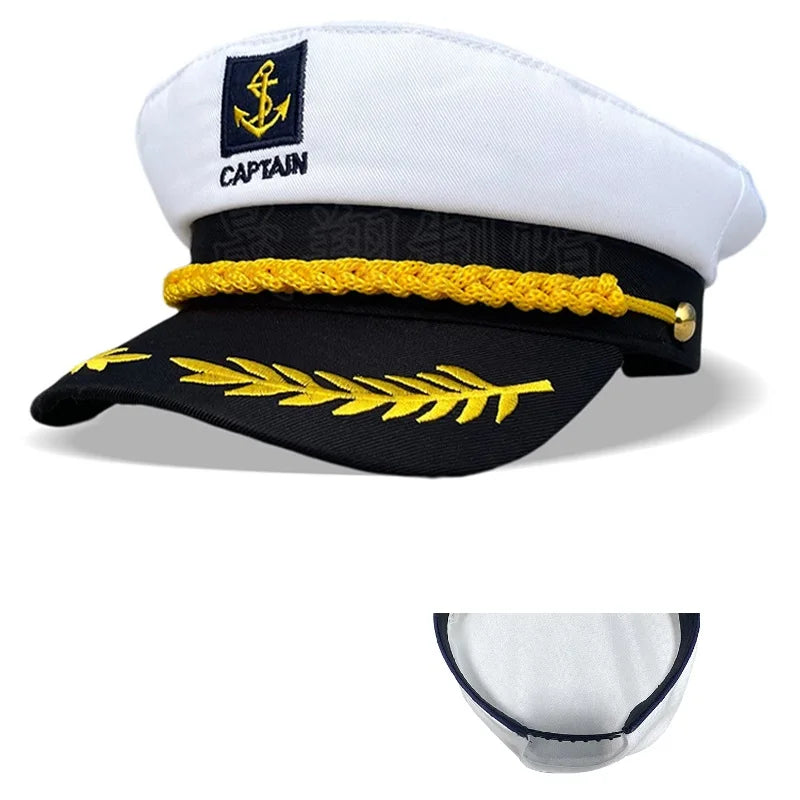 Men Women Baseball Caps Adult Adjustable Captain Costume Admiral Hat Y2K Cosplay Sailor Pilot Hat For Costume Party Performance