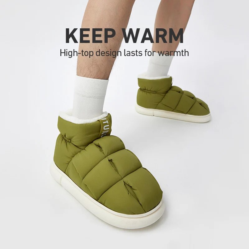 Waterproof Men's Winter Ankle Snow Boots Warm High Top Women Boots For Home