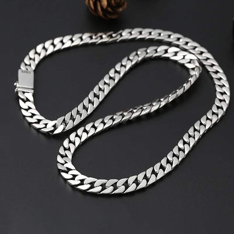 100% S925 Sterling Silver Necklace Bracelet Punk S925 Silver Jewelry Never Fade Carry certificate Men Women Jewelry Gifts