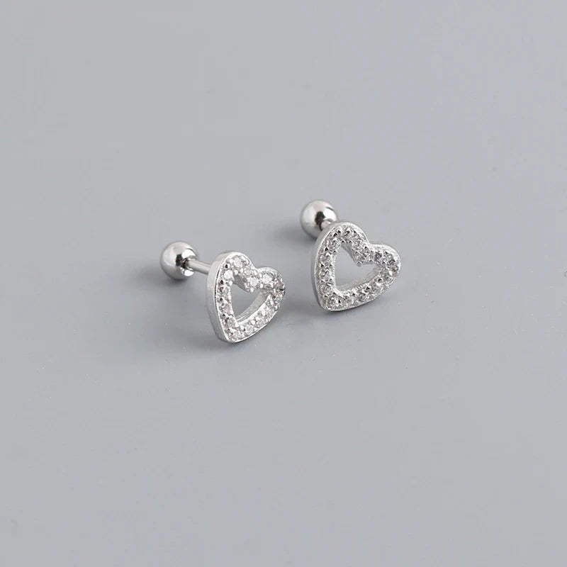 WANTME 925 Sterling Silver Fashion Korean Petal Screw Bead Stud Earrings for Women Charm Ear Bone Piercing Jewelry Accessories