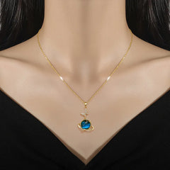 Light Luxurious Temperament Gorgeous Necklace Star and Moon Versatile Stainless