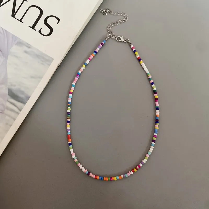 New Seed Beads Bohemia  Choker Chain Fashion  Charm Collar Colorful Handmade Colar Collar Necklace Jewelry Femme