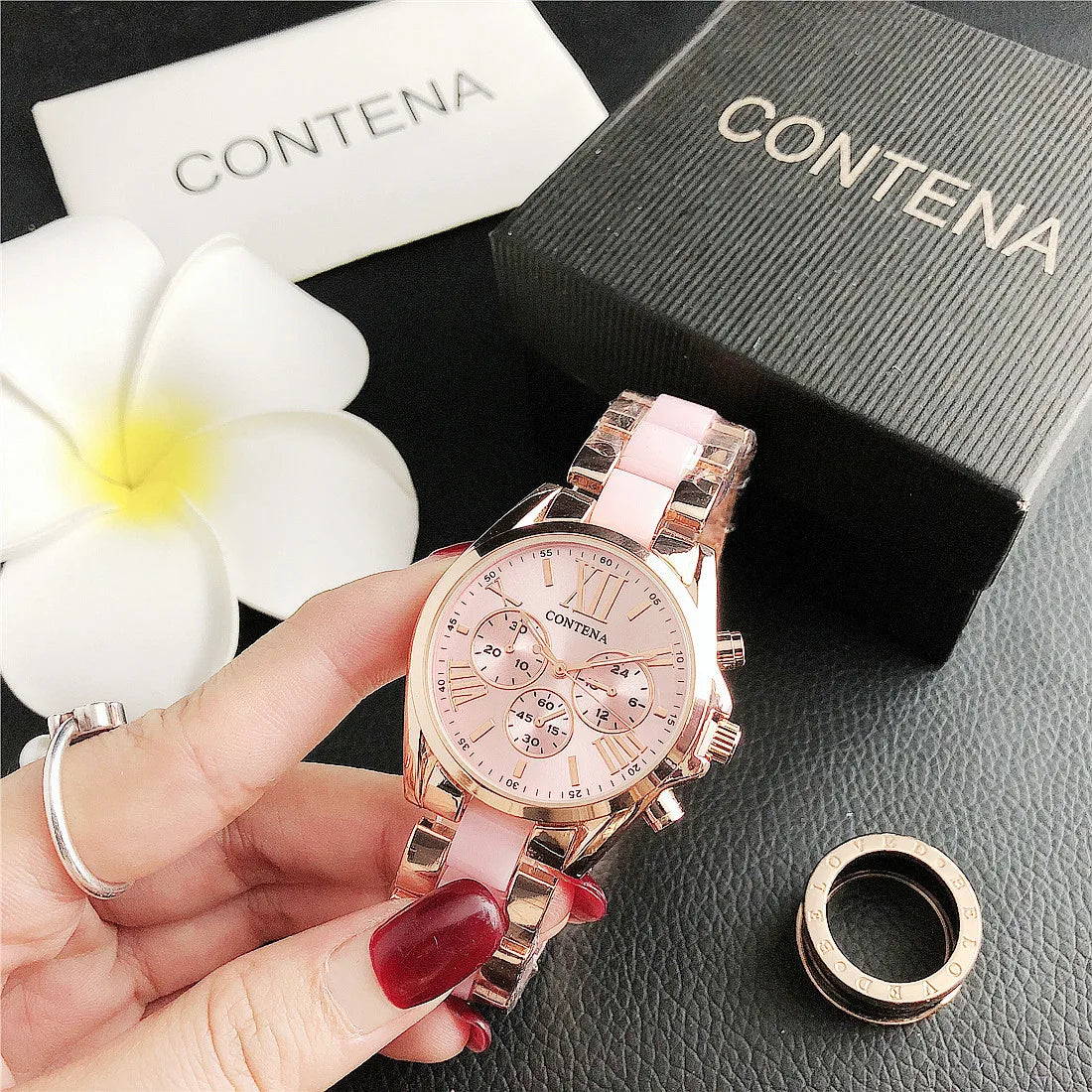 New Creative Watch Women Watches Luxury Rose Gold Quartz Ladies Watches Stainless Steel Bracelets Wristwatches Reloj Mujer