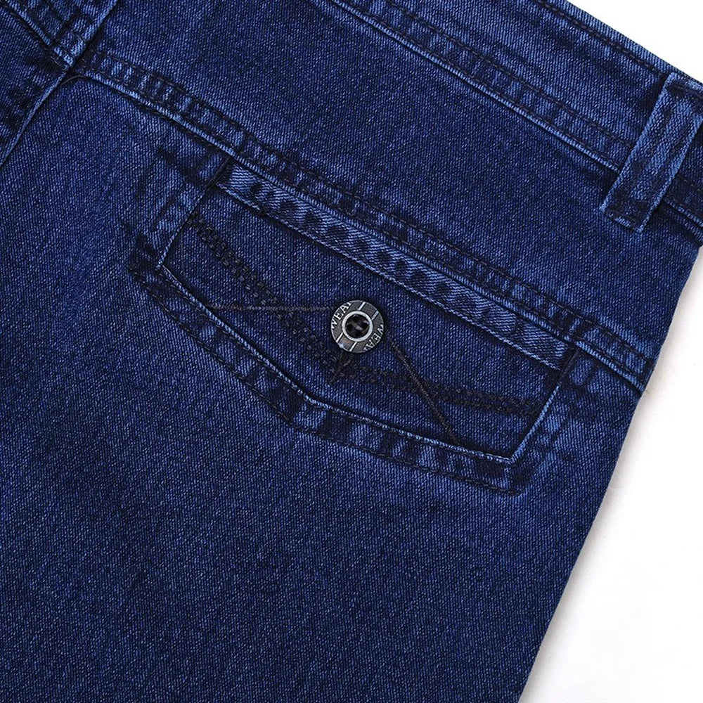 Men Business Jeans Classic Male Stretch Jeans Plus Size Baggy Straight Men