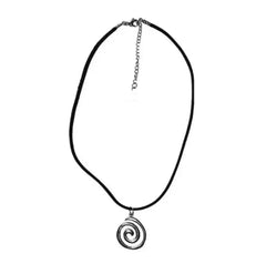 Vintage Spiral Vortex Pendant Hand-woven Leather Rope Necklace for Women Unisex