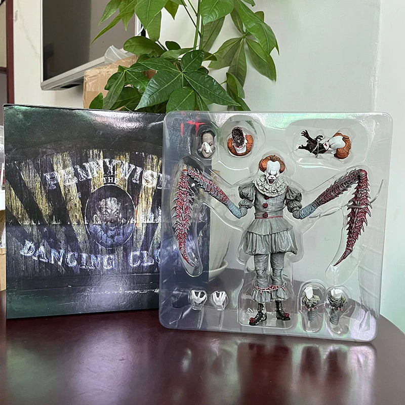 NECA Pennywise Joker Action Figure Toy Doll Horror Halloween Christmas Gift 18cm Bookshelf Ornament