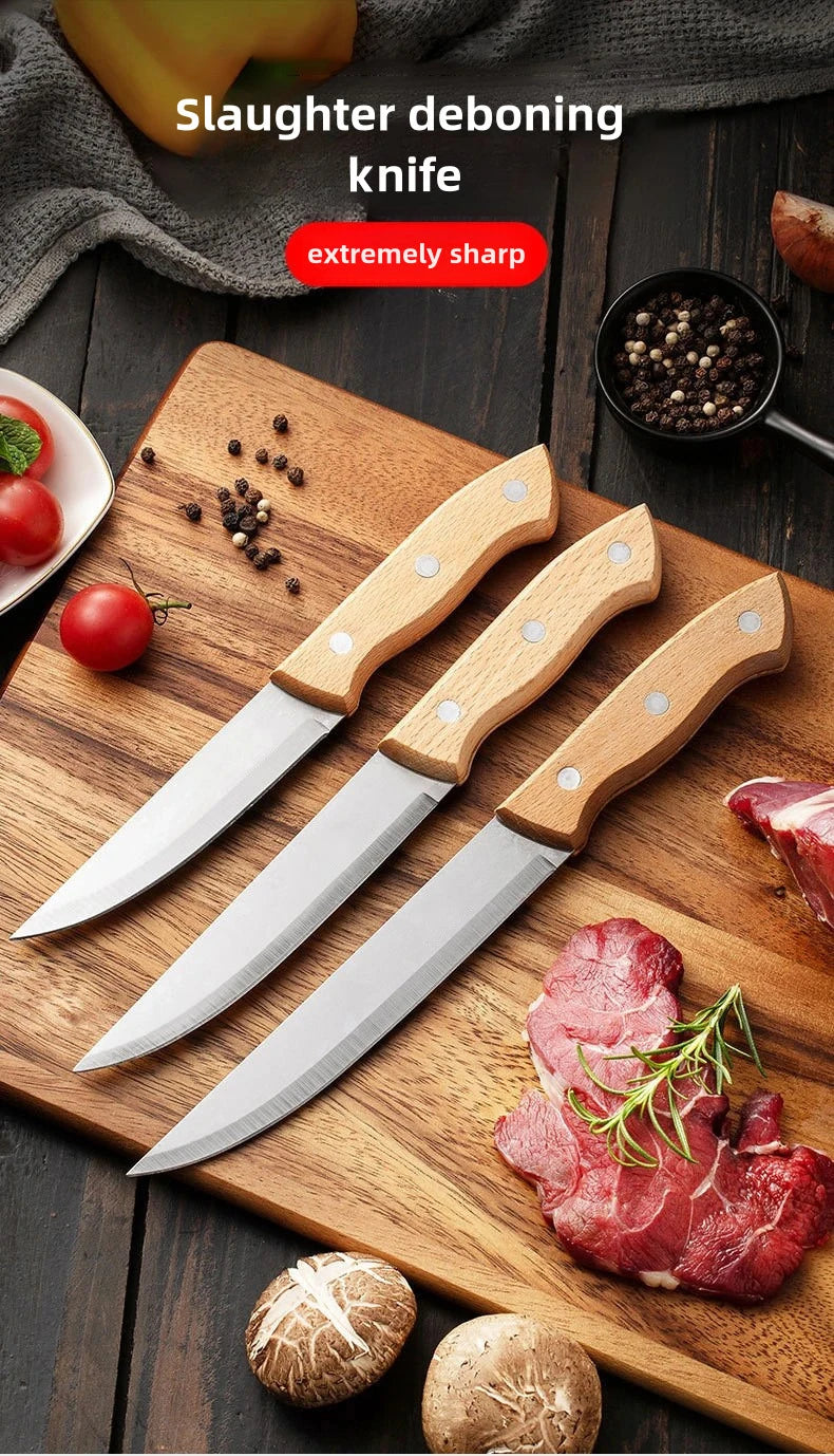 Cooking Knife Kitchen Supplies Wooden Handle Kitchen Fruit Knife Chef Knives Meat