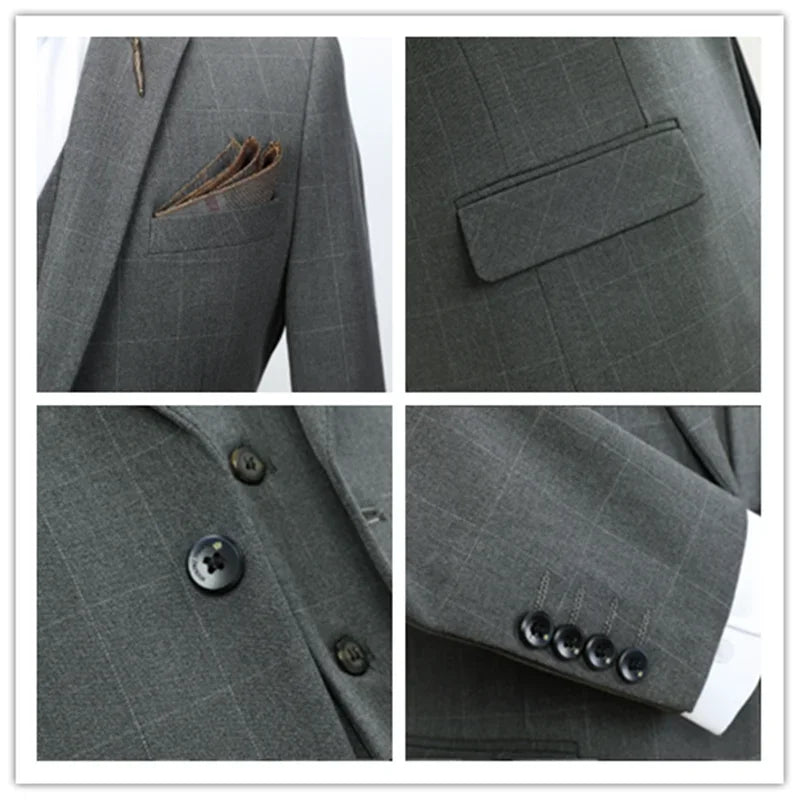 Tuxedo for Mens: Boutique (Blazer + Vest + Trousers) Fashion Business Casual