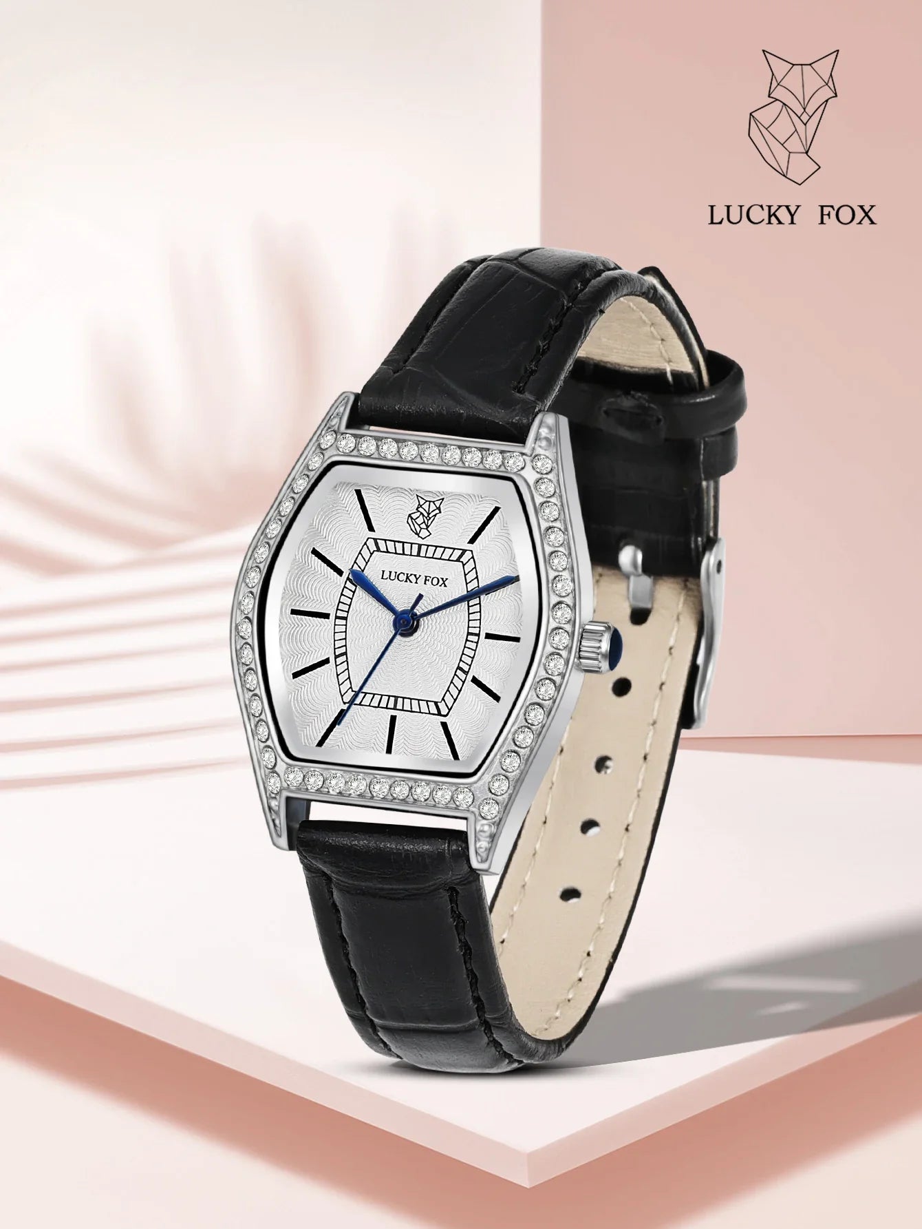 LUCKY FOX Retro ladies quartz watch barrel-shaped diamond luxury ladies wristwatch fashion watch as a gift