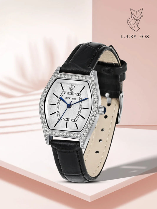 LUCKY FOX Retro ladies quartz watch barrel-shaped diamond luxury ladies wristwatch fashion watch as a gift