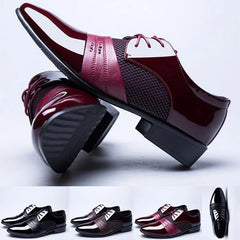 British Men's Leather Shoes Classic Man Pointed Toe Formal Wedding Shoes