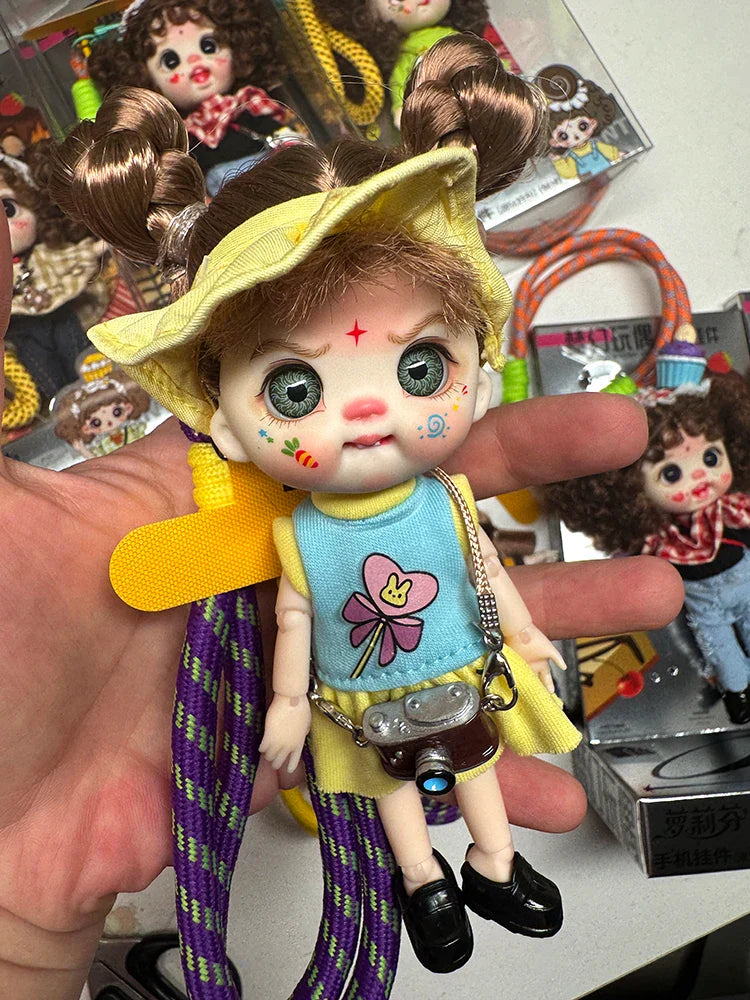 Mini Doll Dolls for girls Labbu doll pocket blyth Boy girl Doll Barbi cry Baby Rainbow Ball jointed doll Mobile phone Decoration