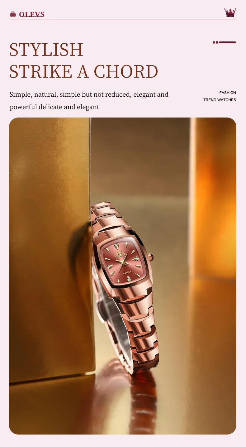 OLEVS 7006 Women's Watches Top Brand Luxury Original Quartz Montres Femmes Waterproof Tungsten Steel Case Strap Luminous Date