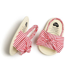 0-18M Baby Girls Bow Sandals Clogs Breathable Anti-Slip Summer Shoes Toddler Soft