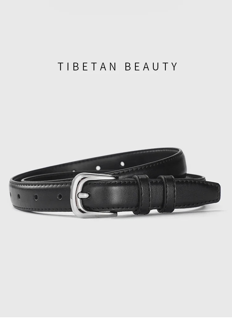 1pcs Women's Thin Waist Belt All-Match Style Fashionable And Simple Women's Belt With Jeans