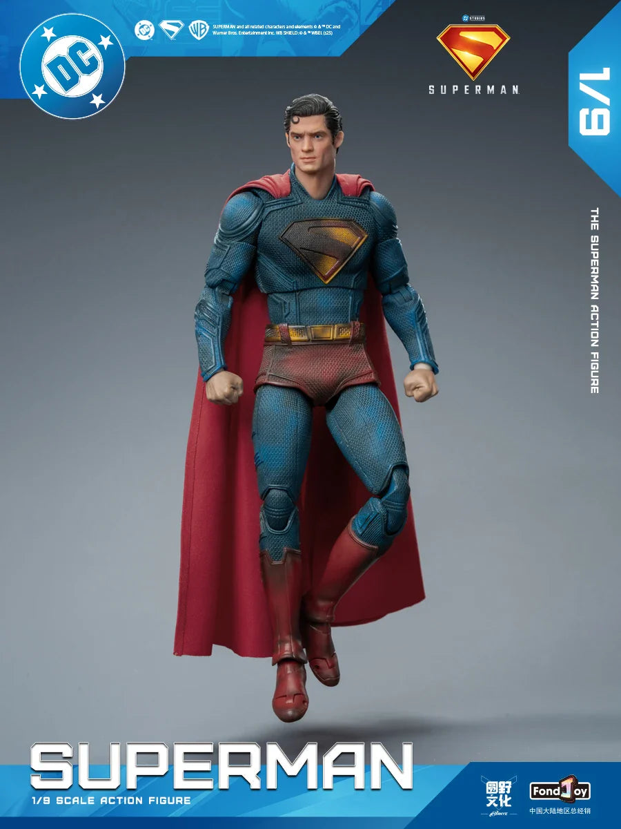 2025 Original Fondjoy David Corenswet Superman Action Figure 1/9 New SupermanFigure PVC Joint Movable Kid Toy Boy Gift