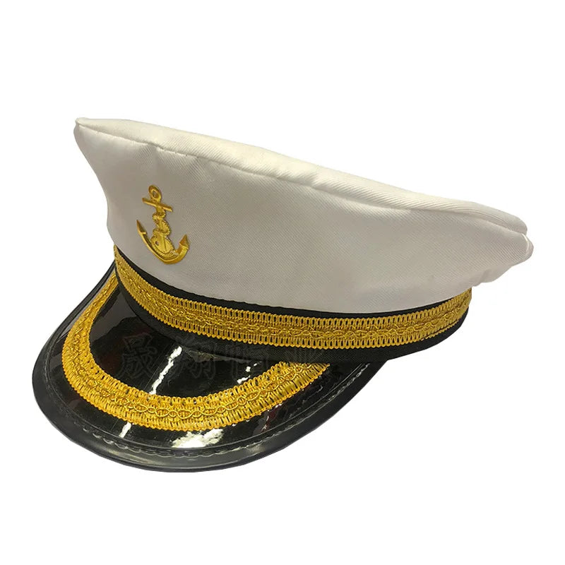 Men Women Baseball Caps Adult Adjustable Captain Costume Admiral Hat Y2K Cosplay Sailor Pilot Hat For Costume Party Performance