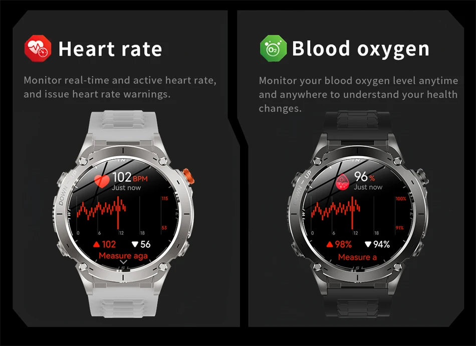 New Men Outdoors Sports Military GPS SmartWatch 10ATM Waterproof 730mAh High Battery Compass NFC HD Call For Android IOS Watch