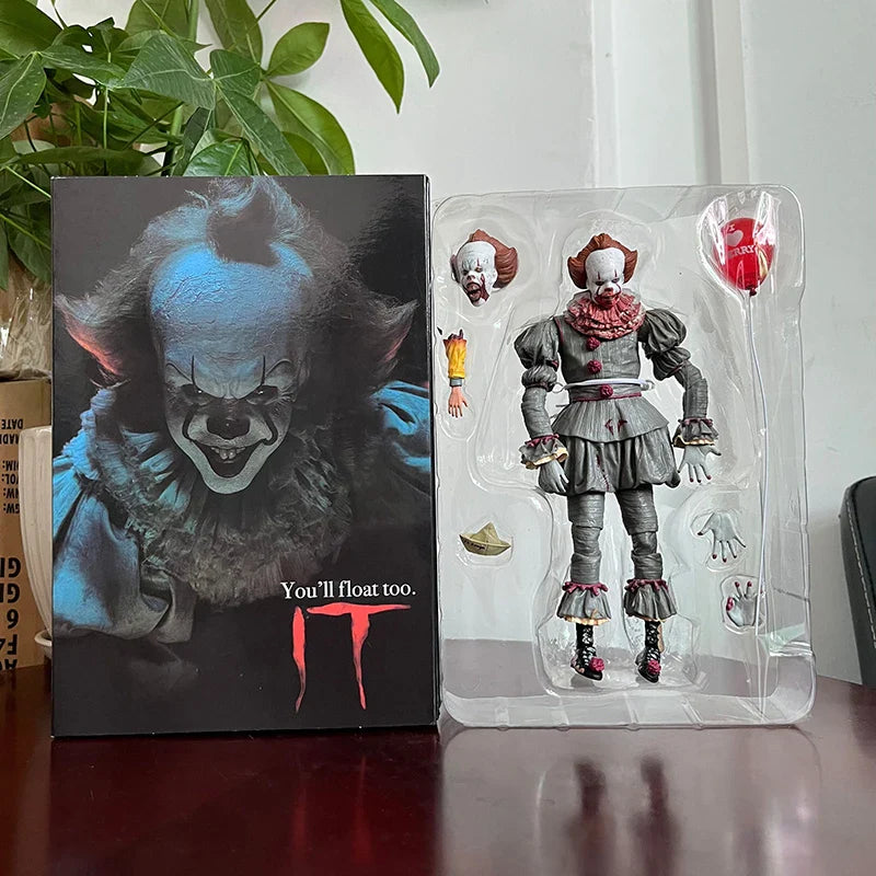 NECA Pennywise Joker Action Figure Toy Doll Horror Halloween Christmas Gift 18cm Bookshelf Ornament