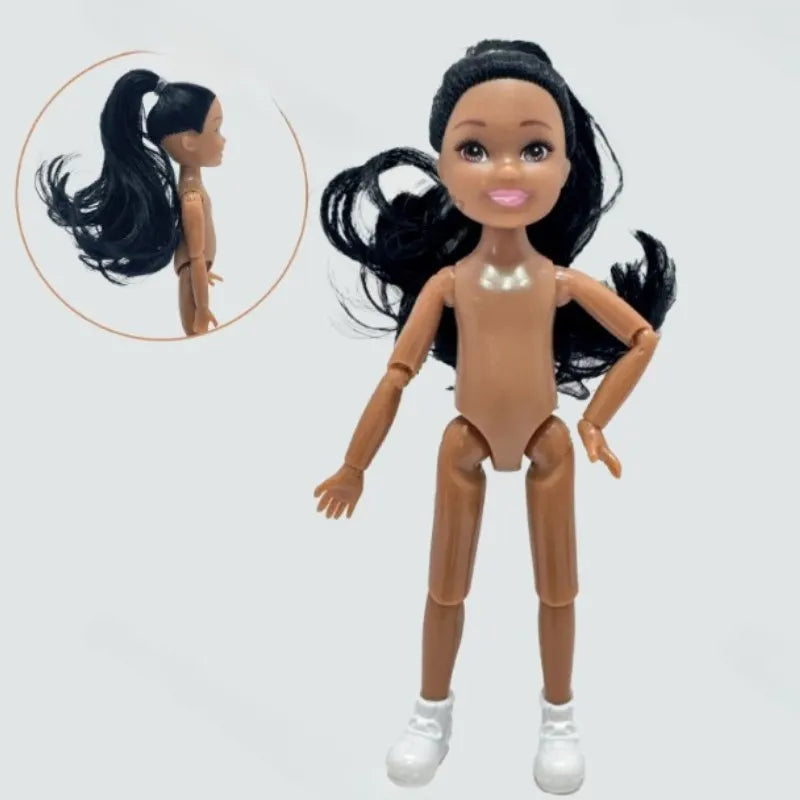 5-inch Little Doll Tan Skin 14.5cm Height Girl Dress Up Toy for Children Girls