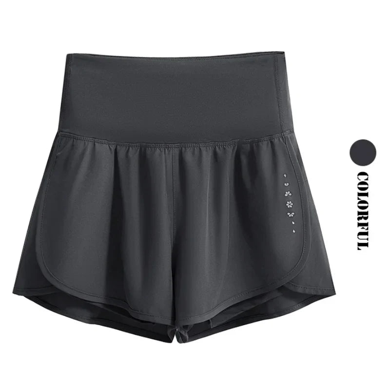 DRUR Women Yoga Shorts High Waist Double Layer Running Gym Shorts With Pocket Summer Sportswear Fitness Clothes Jogger Short New