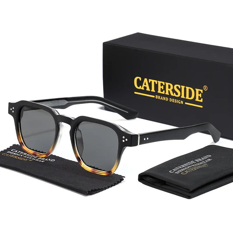 CATERSIDE Square Fashion Sunglasses Men Core Insert Temple Luxury Brand Sun Glasses Women Travel Beach Party Festival Gifts