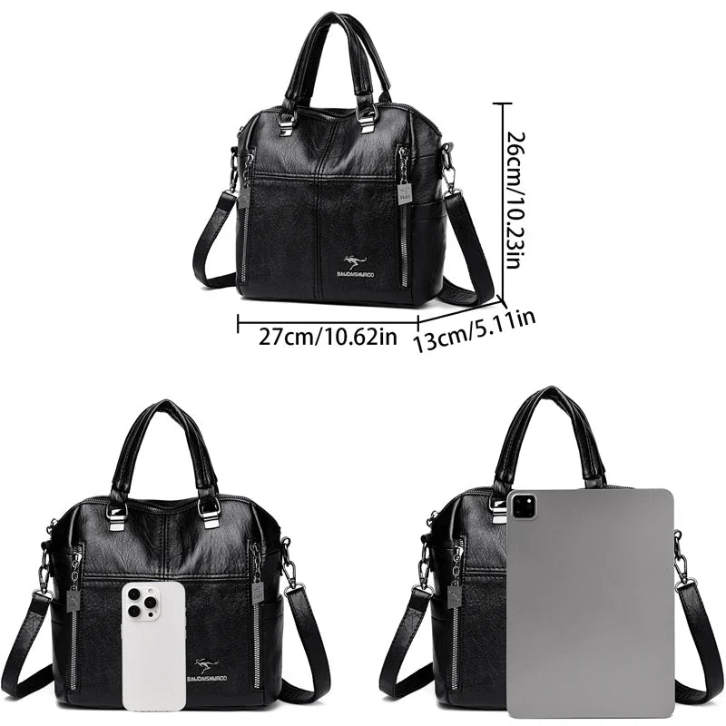 Hot Sale High Quality Leather Backpack Women Shoulder Bags Multifunction Travel Backpack School Bags for Girls Bagpack Mochila