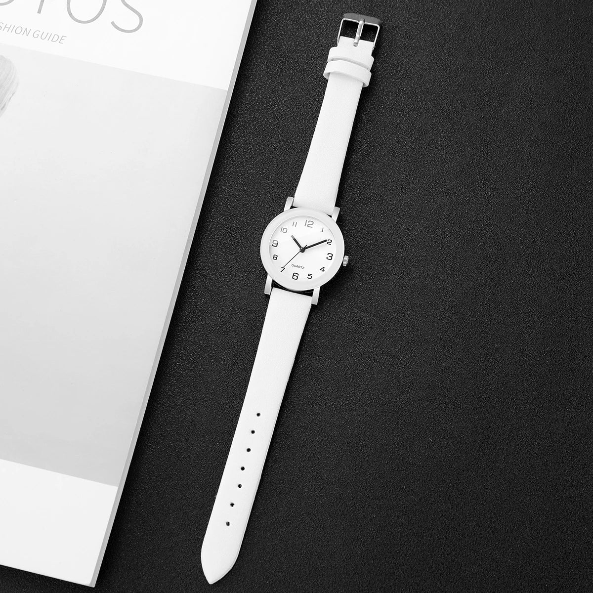 1/2PCS Fashion Couple's Watches Leather Strap Wristwatch Men Women Casual Arabic Dial Quartz Watches (Without Box)