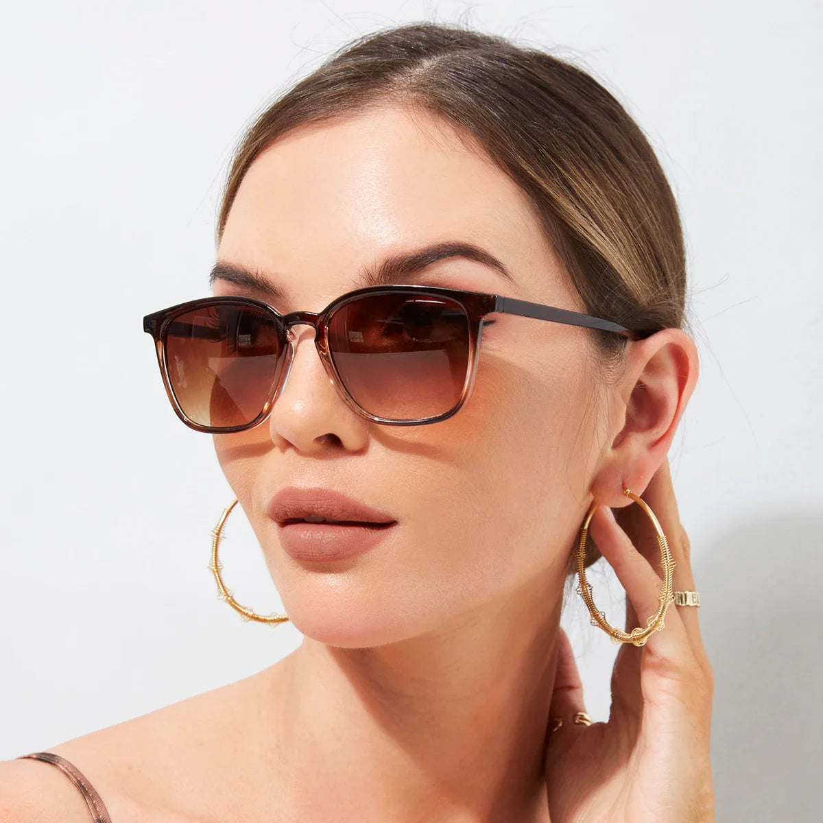 6pcs/4pcs/3pcs Square Small Sunglasses Women Rectangle Frame Purple Colorful Sun Glasses Female Y2K Retro Gradient Shades UV400