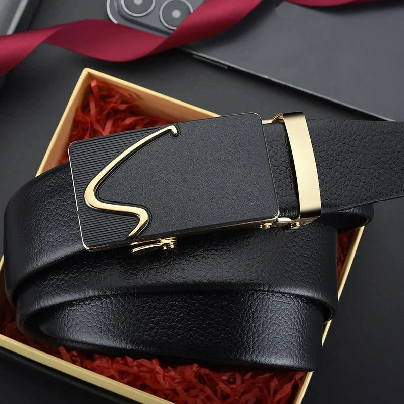 Fashion Business Men's Belt Genuine Luxury Brand Belt Metal Buckle Belt High-Quality PU Leather Soft Belt With Cargo Pants Jeans