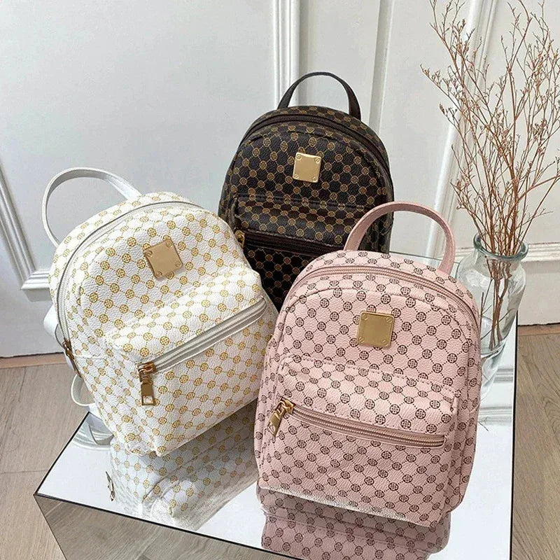Classic floral material backpack for women, fashionable student backpack for women, daily shopping bag for women