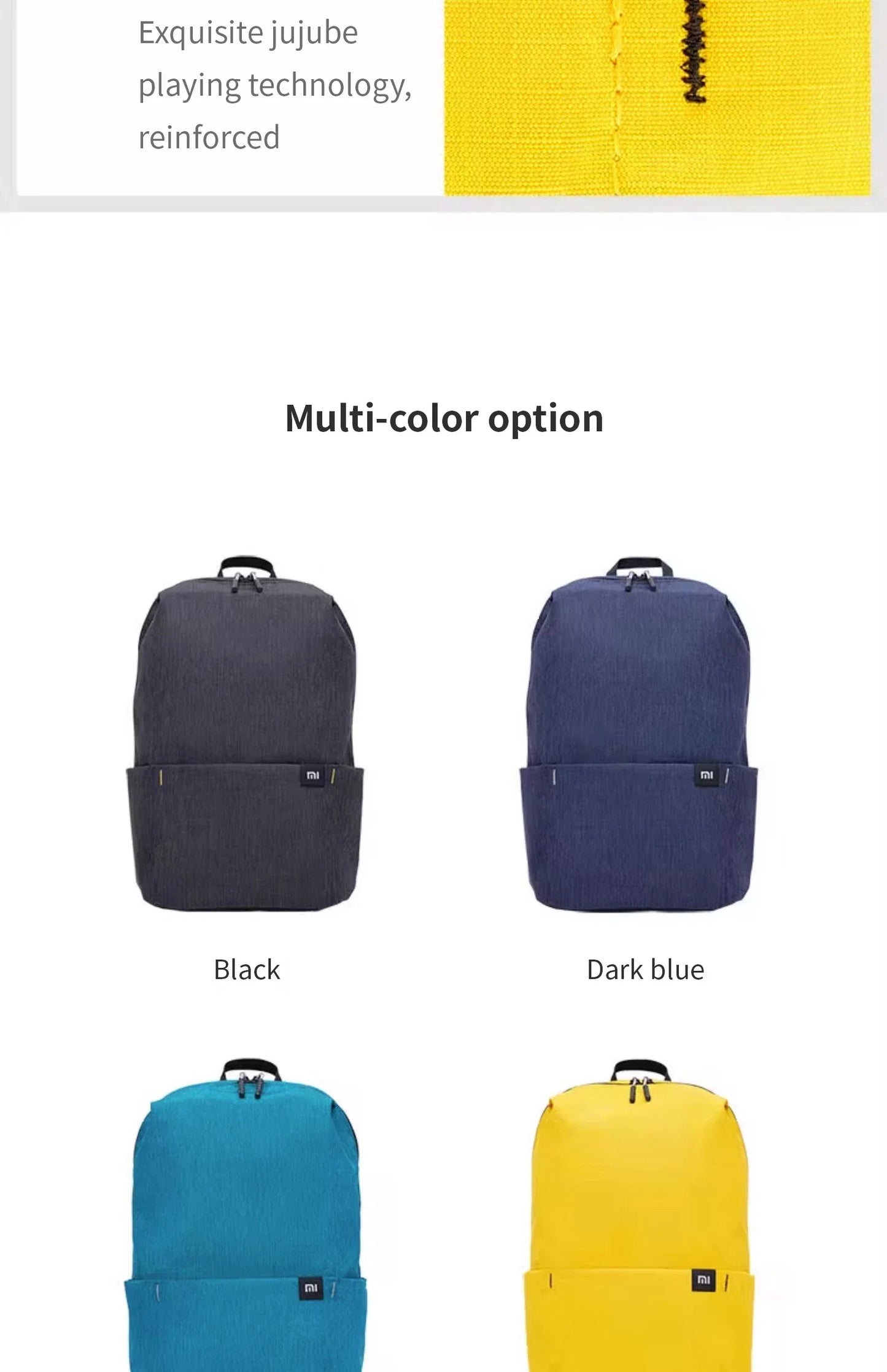 Xiaomi colorful small backpack men's and women's shoulder bag outdoor waterproof ultra-lightweight student portable sports bag
