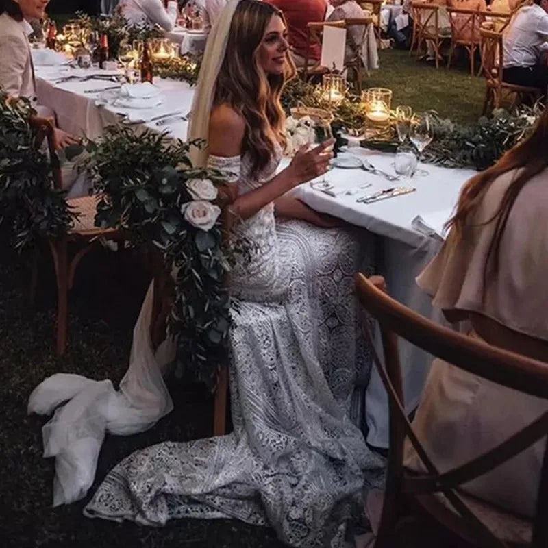 White Bridesmaid Dresses: Wedding Dress With Detachable Sleeve Backless